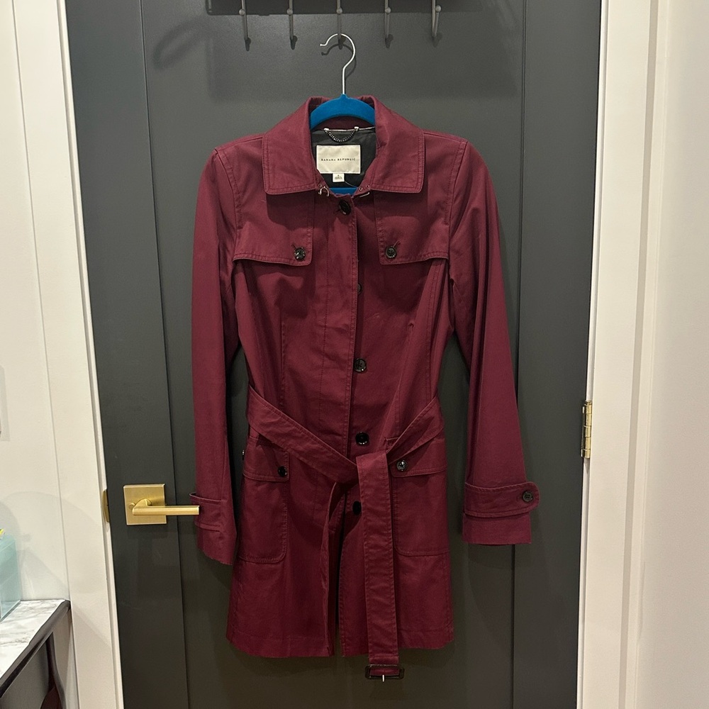 Banana Republic Women's Burgundy Trench Coat